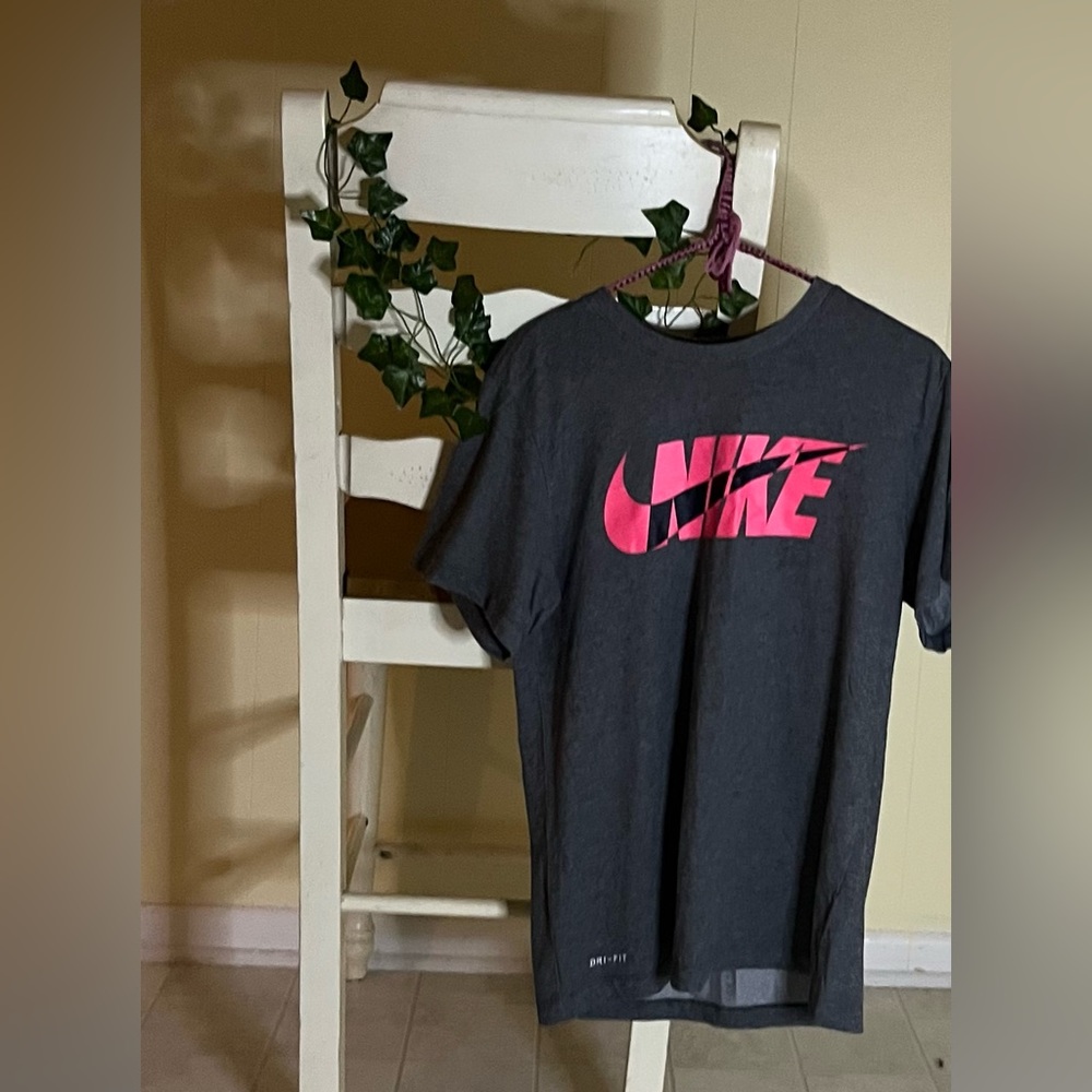 Grey and Pink Nike Top